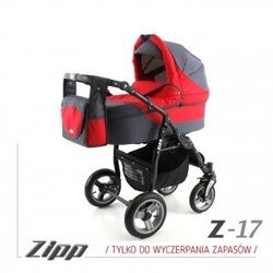 Wózek dziecięcy ADBOR ZIPP 3w1 Stelaż Black + Torba + Pokrowiec + Moskitiera + Fotelik Samochodowy (kolor: Z-17)