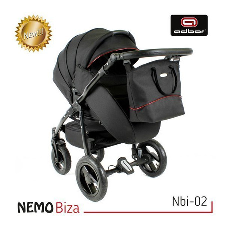Wózek dziecięcy ADBOR NEMO 3w1 + Torba + Pokrowiec + Moskitiera + Fotelik Samochodowy (kolor: ST-19)