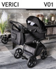 Wózek Dziecięcy Wielofunkcyjny Adbor Verici 2w1 Gondola Spacerówka + Torba + Pokrowiec + Moskitiera + Uchwyt na butelkę (kolor: V01)