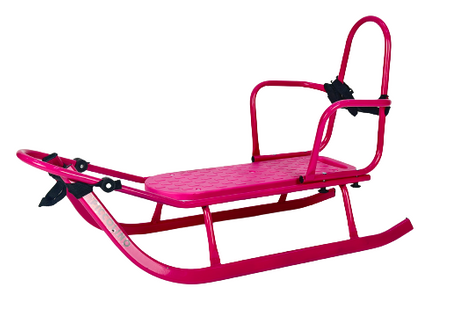 Sanki metalowe Adbor Piccolino Standard z oparciem i pasami kolor: SREBRNY