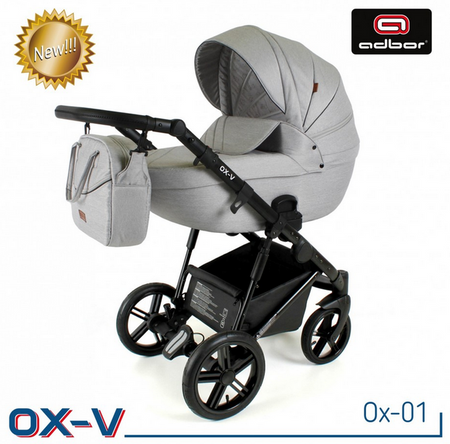 Wózek dziecięcy ADBOR OX-V 2w1 + Torba + Pokrowiec + Moskitiera + Uchwyt na butelkę (kolor: Ox-01)