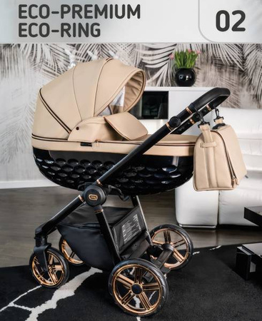 Wózek dziecięcy ADBOR OXV 3D PREMIUM 2w1 + Torba + Pokrowiec + Moskitiera (kolor: ECO-02)