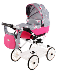Wózek dla Lalek Składany Głęboki Adbor Viki Gondola + Torba + Koszyk (kolor: Vi-05)