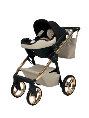 Wózek dziecięcy ADBOR LORETTO LUX STARS 3w1 + Torba + Pokrowiec + Moskitiera + Fotelik CAPRI (kolor: 05 - GONDOLA LUSTRZANA MIEDŹ)