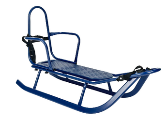 Sanki metalowe Adbor Piccolino Standard z oparciem i pasami kolor: GRANATOWY