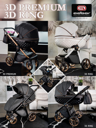 Wózek dziecięcy ADBOR OXV 3D RING 2w1 + Torba + Pokrowiec + Moskitiera (kolor: ECO-01)