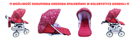 Wózek dla Lalek Składany Głęboki Adbor Viki Gondola + Torba + Koszyk (kolor: Vi-02)