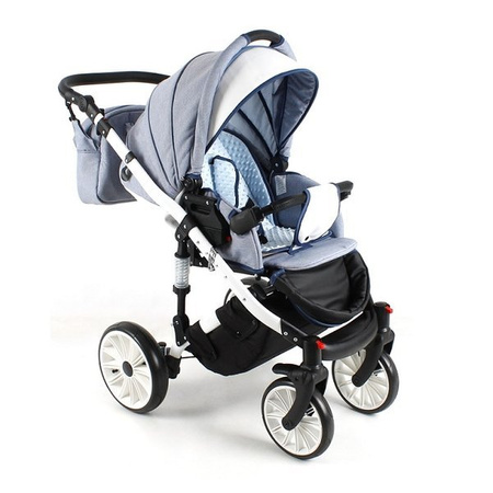 Wózek dziecięcy ADBOR OTTIS WHITE 3w1 + Torba + Pokrowiec + Moskitiera + Uchwyt na butelkę + Fotelik (kolor: Ow-04)