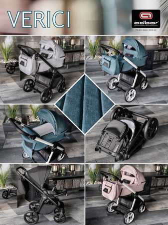 Wózek dziecięcy ADBOR OXV-3D 2w1 + Torba + Pokrowiec + Moskitiera + Uchwyt na butelkę (kolor: OXV-3D-08)