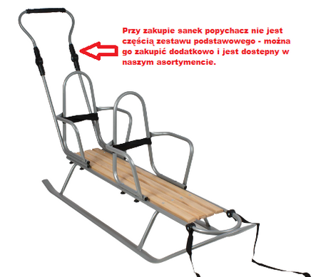 Sanki metalowe Adbor Piccolino Xdrive DUO z oparciami i pasami bezpieczeństwa kolor: Srebrny
