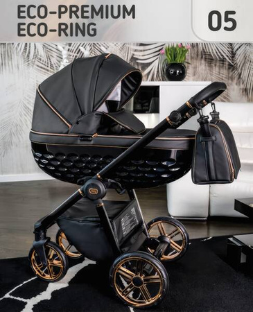 Wózek dziecięcy ADBOR OXV 3D PREMIUM 3w1 + Torba + Pokrowiec + Moskitiera + Fotelik CAPRI (kolor: ECO-05)