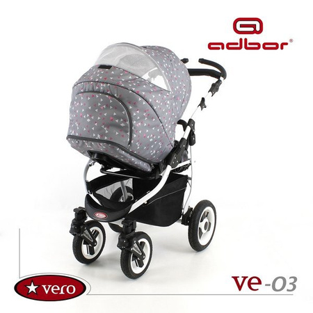 Wózek spacerowy ADBOR VERO DWUKIERUNKOWY + Plecak (przewijak) + Pokrowiec + Uchwyt na butelkę kolor: VE-09