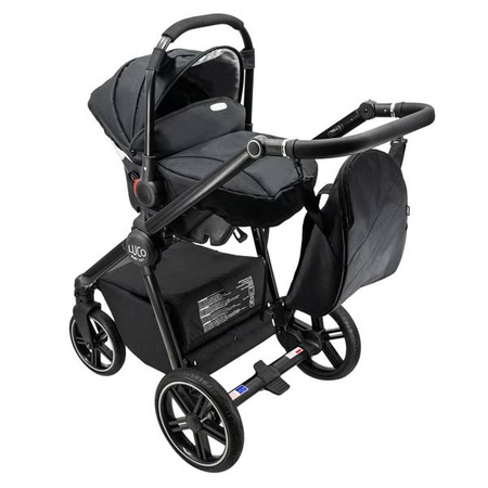 Wózek dziecięcy ADBOR LUCO 3w1 + Torba + Pokrowiec + Moskitiera + Fotelik CAPRI Czarny (kolor: L5)