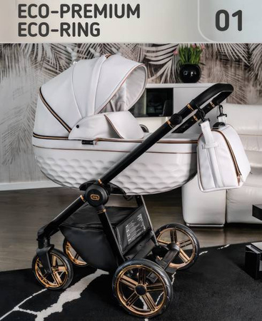 Wózek dziecięcy ADBOR OXV 3D PREMIUM 3w1 + Torba + Pokrowiec + Moskitiera + Fotelik CAPRI (kolor: ECO-01)