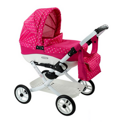 Wózek dla Lalek Składany Głęgoki Adbor LILY Classic - Gondola + Torba + Koszyk (kolor: Lc-09)