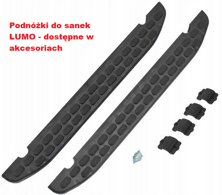 Sanki metalowe Adbor Piccolino Standard z oparciem i pasami kolor: SREBRNY