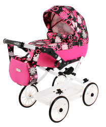Wózek dla Lalek Składany Głęboki Adbor Viki Gondola + Torba + Koszyk (kolor: Vi-01)