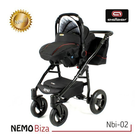 Wózek dziecięcy ADBOR NEMO 3w1 + Torba + Pokrowiec + Moskitiera + Fotelik Samochodowy (kolor: ST-21)