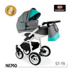 Wózek dziecięcy ADBOR NEMO 3w1 + Torba + Pokrowiec + Moskitiera + Fotelik Samochodowy (kolor: ST-19)