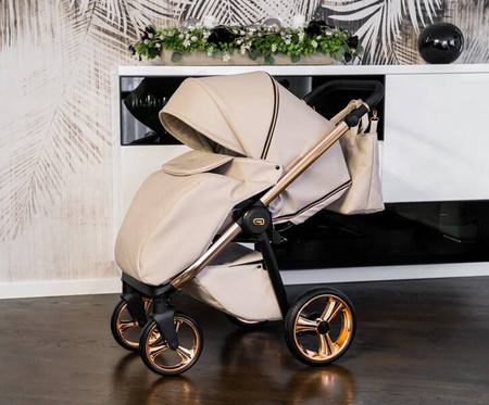 Wózek dziecięcy ADBOR LORETTO 3w1 + Torba + Pokrowiec + Moskitiera + Fotelik COSMO ISOFIX (kolor: 01 - GONDOLA BIAŁA)