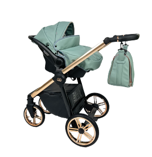 Wózek dziecięcy ADBOR OXV 3D PREMIUM 3w1 + Torba + Pokrowiec + Moskitiera + Fotelik COSMO ISOFIX (kolor: ECO-02)