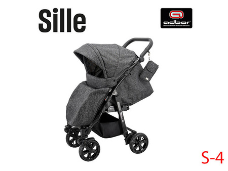 Wózek spacerowy ADBOR SILLE 2022 !!!NOWOŚĆ!!! + Saszetka + Pokrowiec przeciwdeszczowy (kolor: S-4)