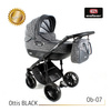 Wózek dziecięcy ADBOR OTTIS BLACK 2022 3w1 + Torba + Pokrowiec + Moskitiera + Uchwyt na butelkę + Fotelik kolor: Ob-02
