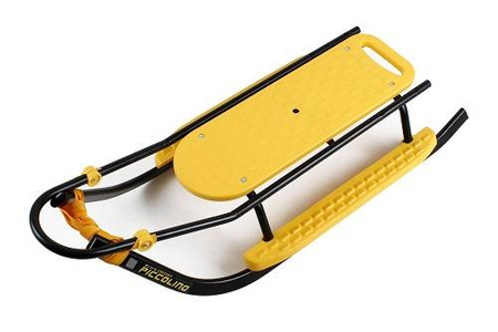 Sanki metalowe Adbor Piccolino Black Edition z oparciem i pasami kolor: Żółto-Czarny