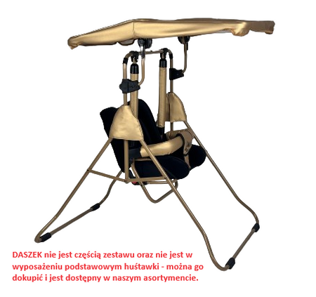 Huśtawka Stojąca Ogrodowa Domowa ADBOR N1 GOLD 3W1 LEŻACZEK kolor NG15