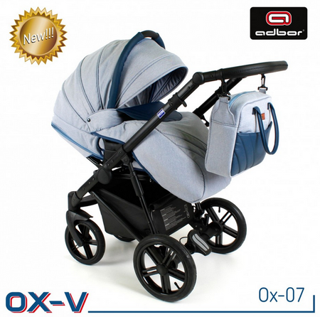 Wózek dziecięcy ADBOR OX-V 2w1 + Torba + Pokrowiec + Moskitiera + Uchwyt na butelkę (kolor: Ox-02)