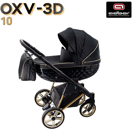 Wózek dziecięcy ADBOR OXV-3D 3w1 + Torba + Pokrowiec + Moskitiera + Uchwyt na butelkę + Fotelik CAPRI (kolor: OXV-3D-10)