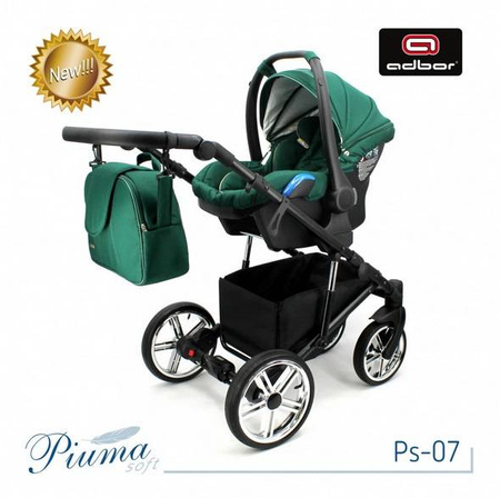 Wózek dziecięcy PIUMA 3w1 ULTRALEKKI + Torba + Pokrowiec + Moskitiera + Uchwyt na butelkę + Fotelik Samochodowy (kolor: Ps-04)