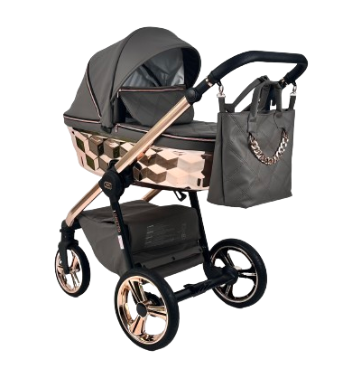 Wózek dziecięcy ADBOR LORETTO LUX STARS 2w1 + Torba + Pokrowiec + Moskitiera (kolor: 22 - GONDOLA LUSTRZANA MIEDŹ)