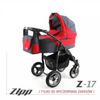 Wózek dziecięcy ADBOR ZIPP 3w1 Stelaż Black + Torba + Pokrowiec + Moskitiera + Fotelik Samochodowy (kolor: Z-17)