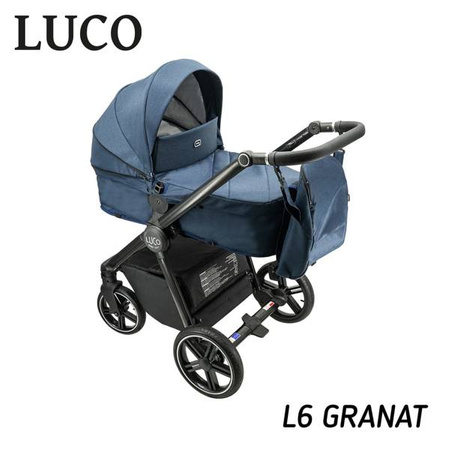 Wózek dziecięcy ADBOR LUCO 3w1 + Torba + Pokrowiec + Moskitiera + Fotelik CAPRI Czarny (kolor: L6)