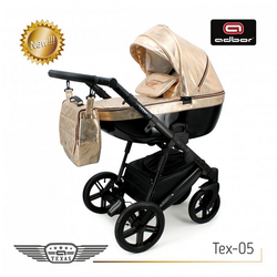 Wózek dziecięcy ADBOR TEXAS 3w1 + Torba + Pokrowiec + Moskitiera + Uchwyt na butelkę + Fotelik Samochodowy kolor: Tex-05