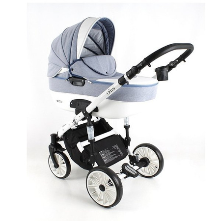 Wózek dziecięcy ADBOR OTTIS WHITE 3w1 + Torba + Pokrowiec + Moskitiera + Uchwyt na butelkę + Fotelik (kolor: Ott-03)