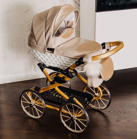 Wózek dla Lalek z EKOSKÓRY ADBOR LULU + Torebka + Koszyk + Ozdoba (kolor: 02) !!! NOWOŚĆ 2025 !!!