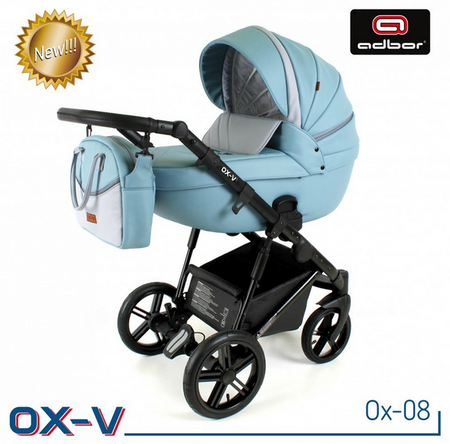 Wózek dziecięcy ADBOR OTTIS WHITE 3w1 + Torba + Pokrowiec + Moskitiera + Uchwyt na butelkę + Fotelik Samochodowy (kolor: Ow-01)