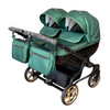 Wózek podwójny BLIŹNIACZY ADBOR DUO LUX 3D 6w1 + Torby + Pokrowiec + Moskitiera + Foteliki CAPRI kolor: DL 3D-08