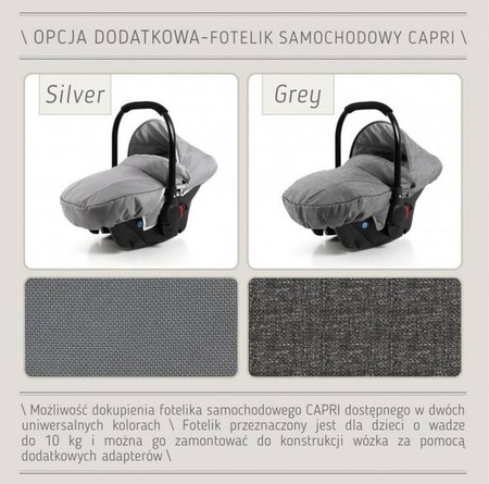 Fotelik samochodowy Capri ZIPP (kolor: GREY)