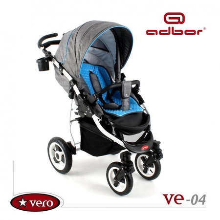 Wózek spacerowy ADBOR VERO DWUKIERUNKOWY + Plecak (przewijak) + Pokrowiec + Uchwyt na butelkę kolor: VE-04
