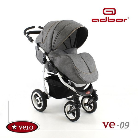 Wózek spacerowy ADBOR VERO DWUKIERUNKOWY + Plecak (przewijak) + Pokrowiec + Uchwyt na butelkę kolor: VE-09