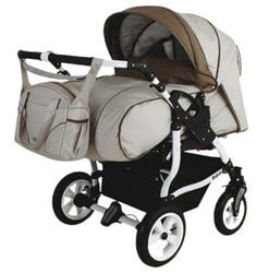 Wózek podwójny BLIŹNIACZY ADBOR DUO STARS 2w1 + Torba + Pokrowiec + Moskitiera (kolor: D-02)