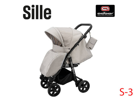 Wózek spacerowy ADBOR SILLE 2022 !!!NOWOŚĆ!!! + Saszetka + Pokrowiec przeciwdeszczowy (kolor: S-3)