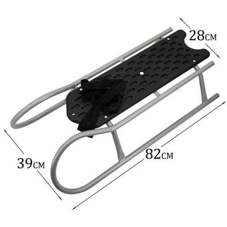 Sanki metalowe Adbor LUMO z pasami kolor: SREBRNY