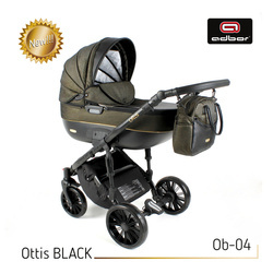 Wózek dziecięcy ADBOR OTTIS WHITE 3w1 + Torba + Pokrowiec + Moskitiera + Uchwyt na butelkę + Fotelik Samochodowy (kolor: Ow-02)