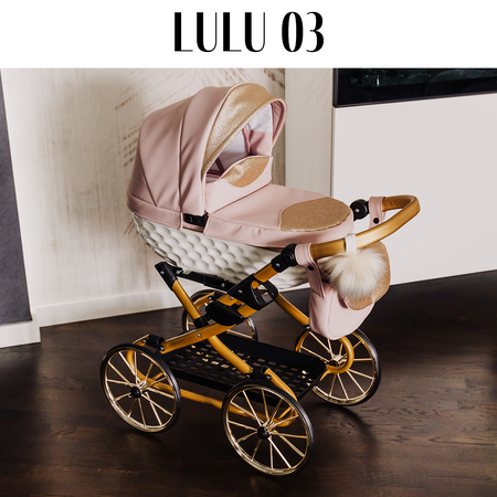 Wózek dla Lalek z EKOSKÓRY ADBOR LULU + Torebka + Koszyk + Ozdoba (kolor: 03) !!! NOWOŚĆ 2025 !!!