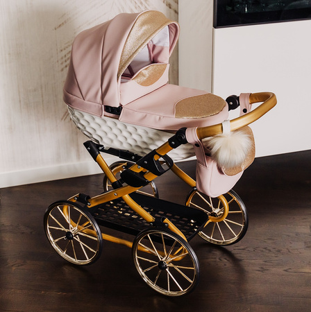 Wózek dla Lalek z EKOSKÓRY ADBOR LULU + Torebka + Koszyk + Ozdoba (kolor: 03) !!! NOWOŚĆ 2025 !!!