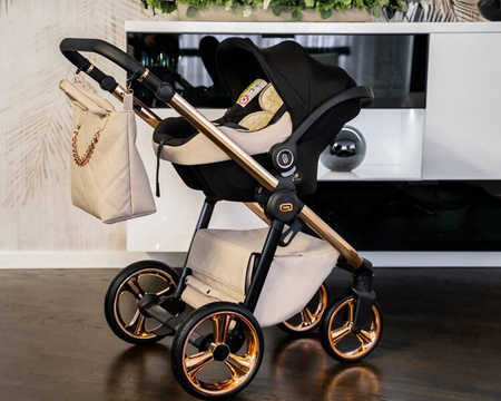 Wózek dziecięcy ADBOR LORETTO 3w1 + Torba + Pokrowiec + Moskitiera + Fotelik COSMO ISOFIX (kolor: 22 - GONDOLA BIAŁA)